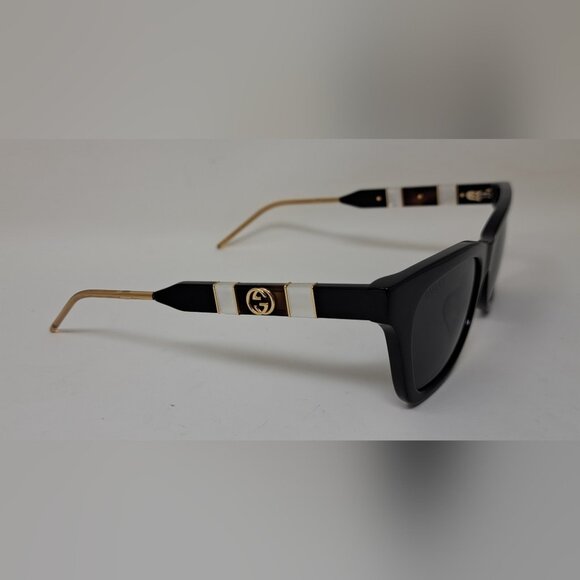 Gucci Sunglasses Cat Eye Mother of Pearl Black Gray GG0598S 001 53-18-145 - Picture 12 of 16